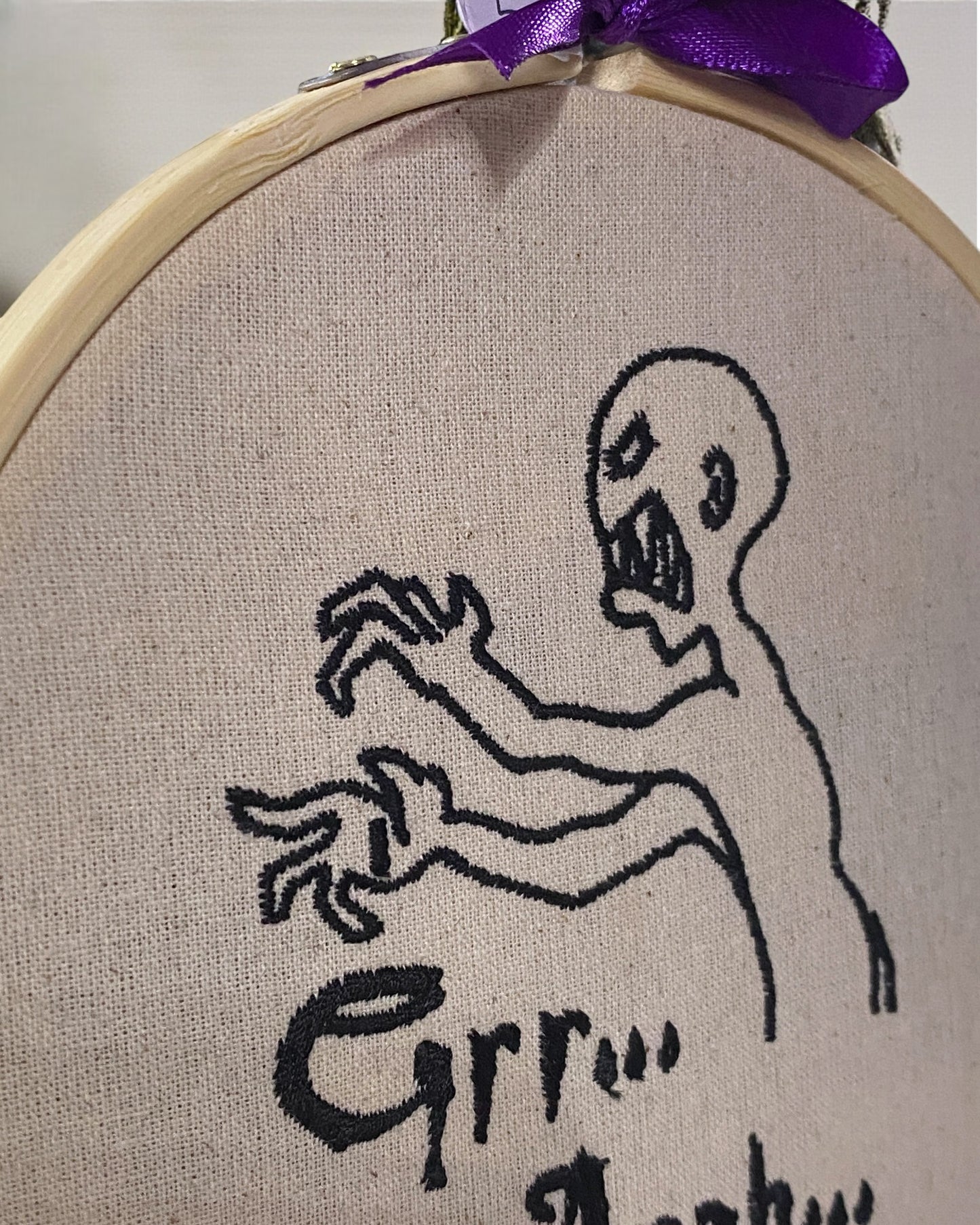 Grr Argh End Credits Embroidered Wall Art