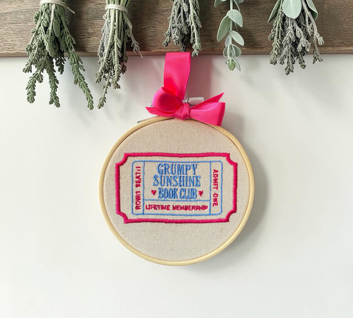 Grumpy x Sunshine Trope Embroidered Wall Art