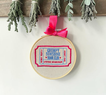 Grumpy x Sunshine Trope Embroidered Wall Art
