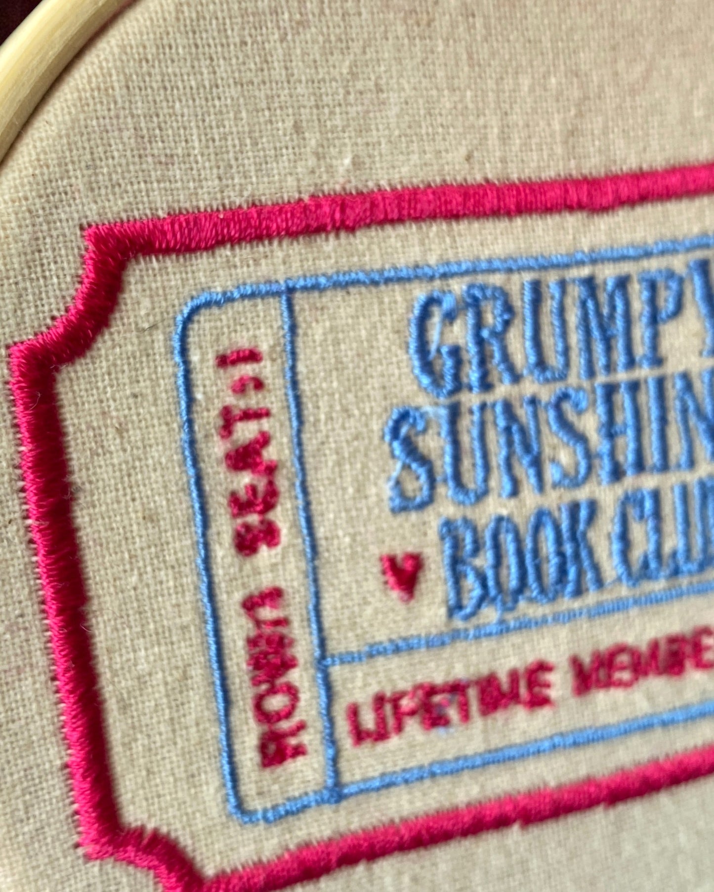 Grumpy x Sunshine Trope Embroidered Wall Art