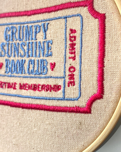 Grumpy x Sunshine Trope Embroidered Wall Art
