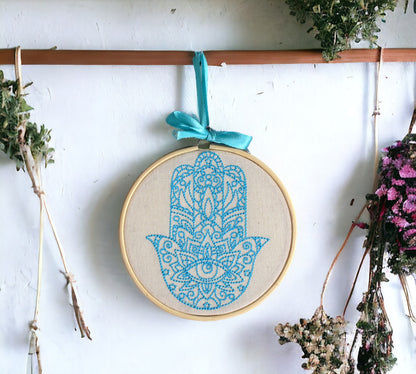 Hamsa Hand Embroidered Wall Art