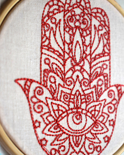 Hamsa Hand Embroidered Wall Art