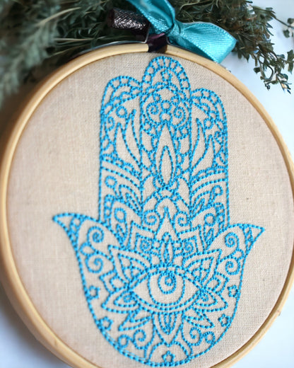 Hamsa Hand Embroidered Wall Art