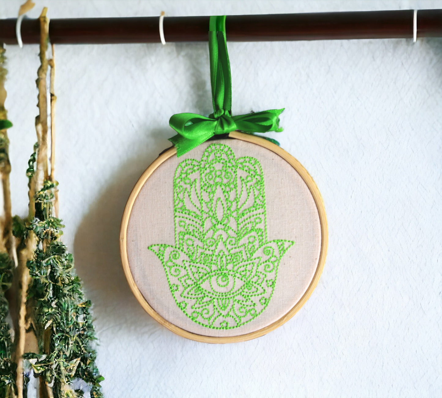 Hamsa Hand Embroidered Wall Art