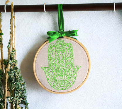 Hamsa Hand Embroidered Wall Art