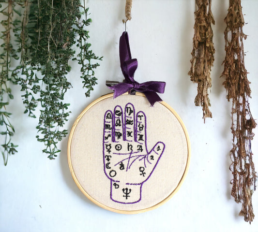 Palmistry style Embroidered Wall Art