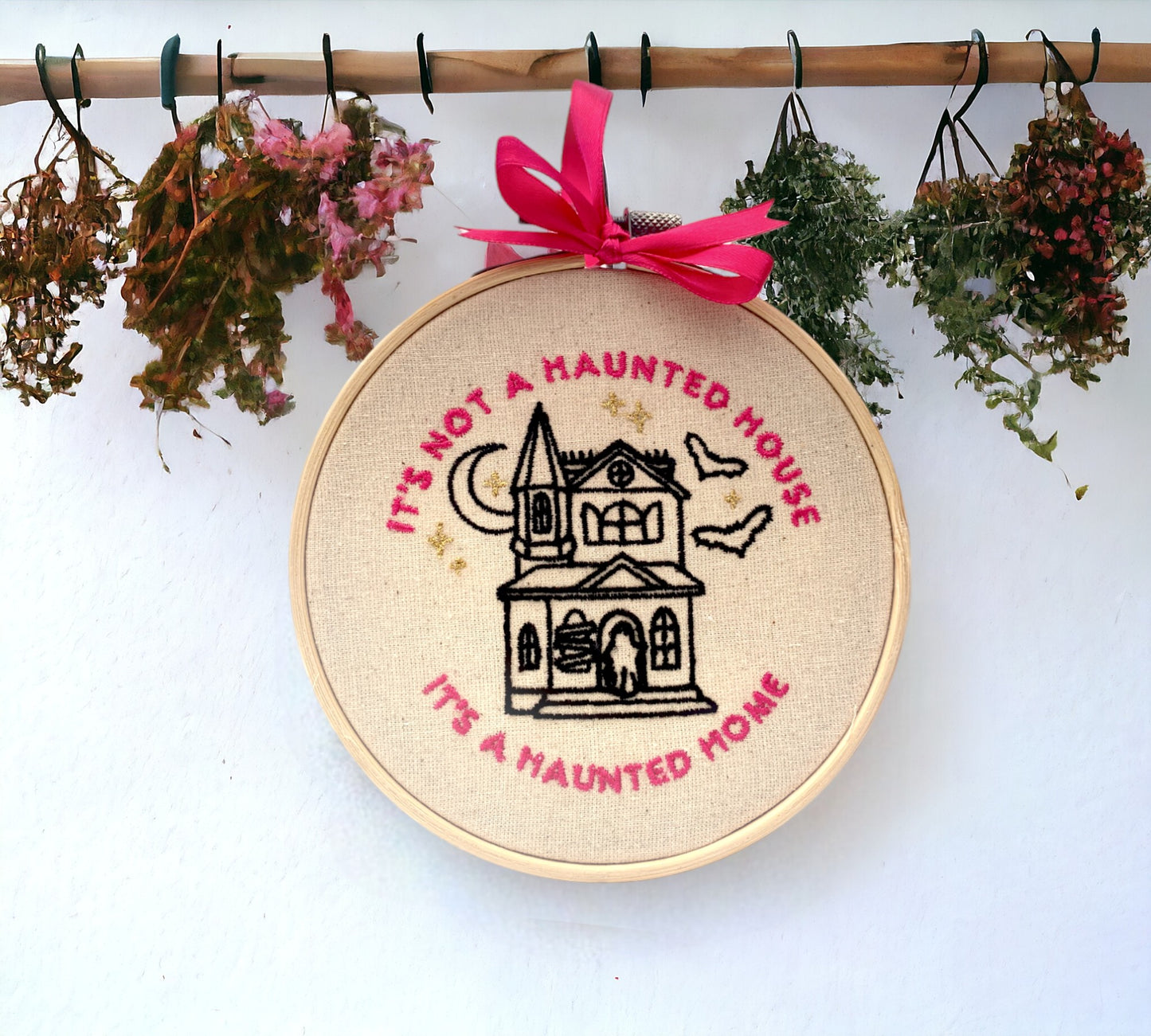 It's not a Haunted House, It's a Haunted Home Embroidered Wall Art