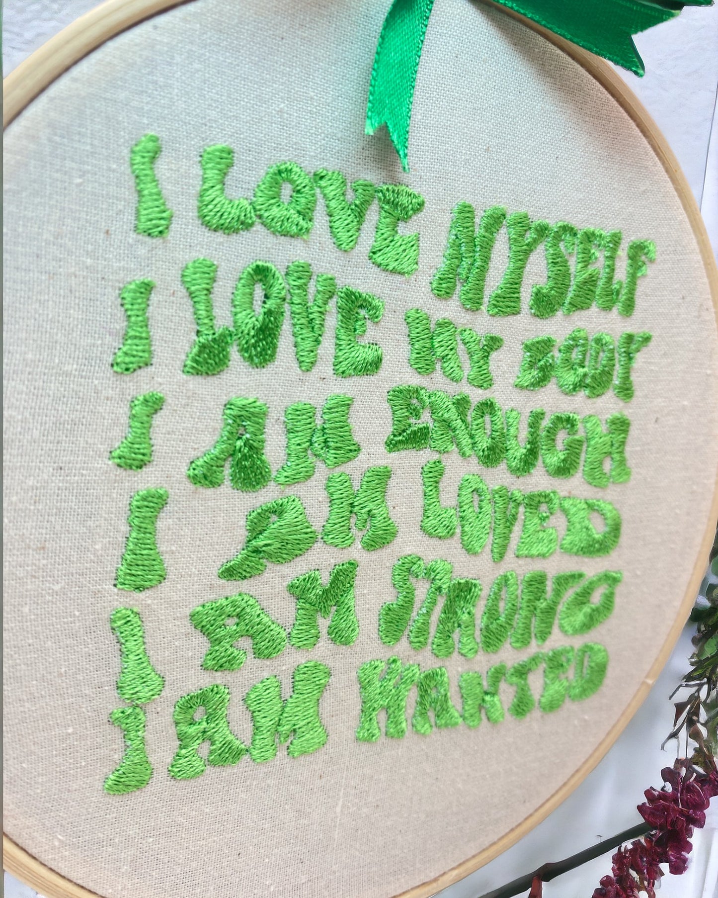 I Am Enough Embroidered Wall Art