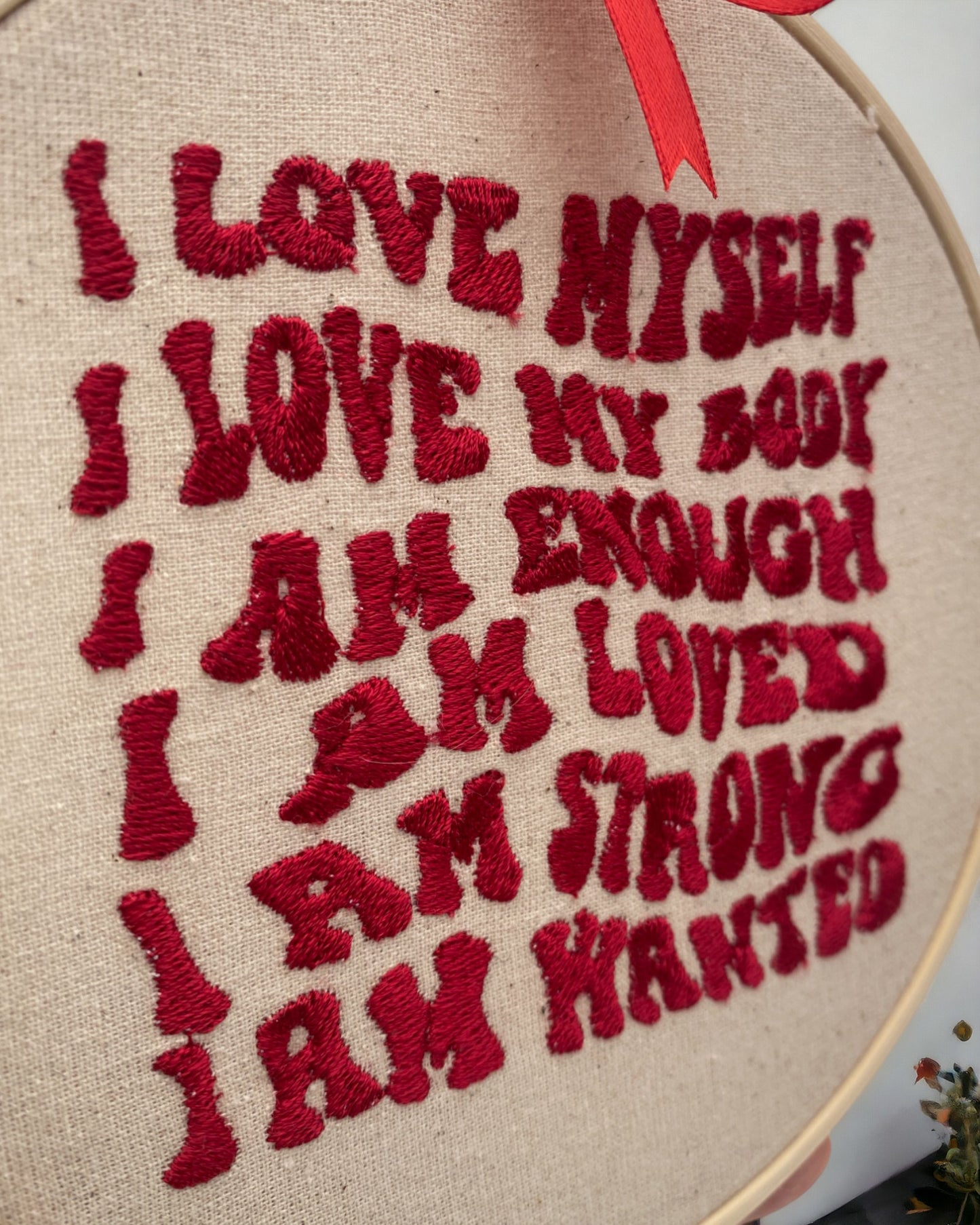 I Am Enough Embroidered Wall Art