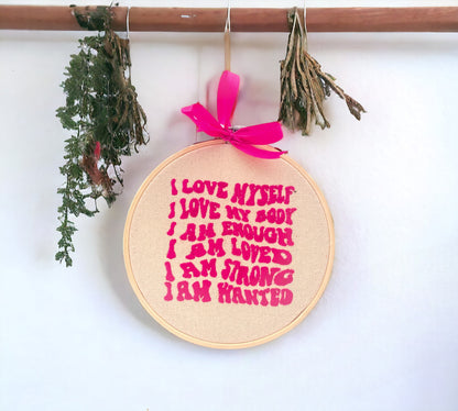 I Am Enough Embroidered Wall Art