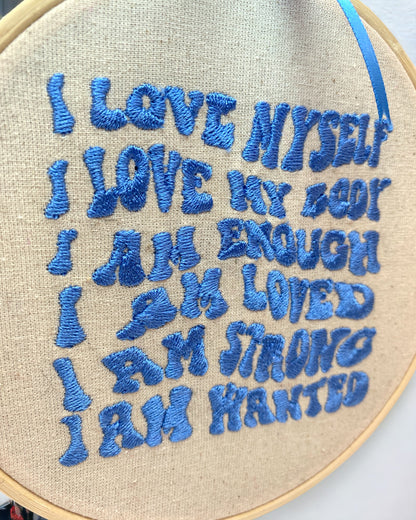 I Am Enough Embroidered Wall Art