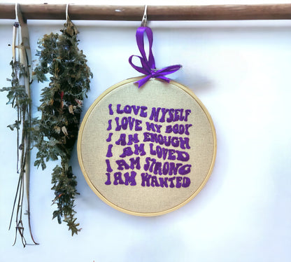 I Am Enough Embroidered Wall Art