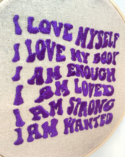 I Am Enough Embroidered Wall Art