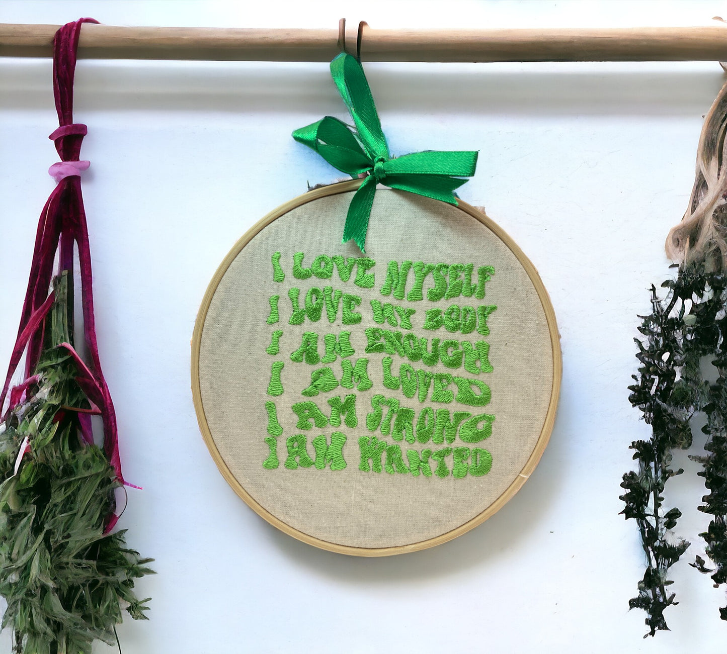 I Am Enough Embroidered Wall Art