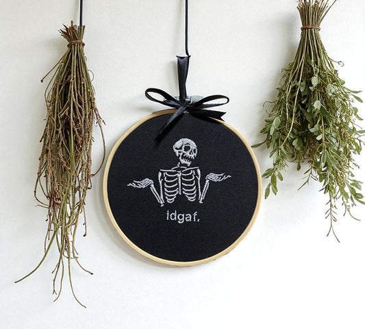I Don't Give a F*ck (idgaf) Embroidered Wall Art