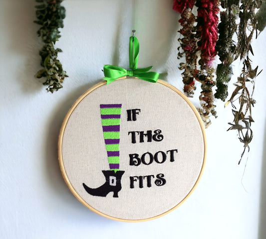 If The Boot Fits Embroidered Wall Art