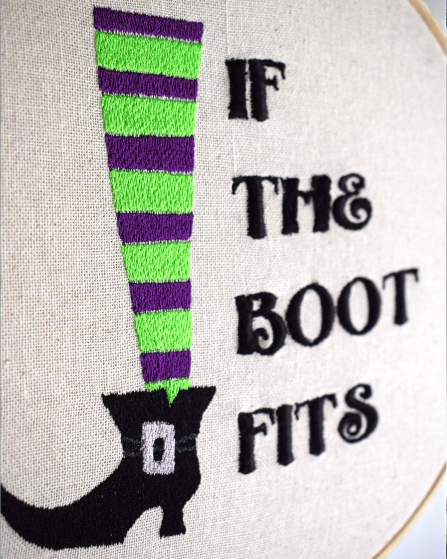 If The Boot Fits Embroidered Wall Art