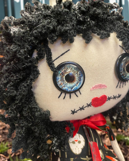 Hockey Mask Horror Film Margo-Rose Gothic Collectable Oddity Doll