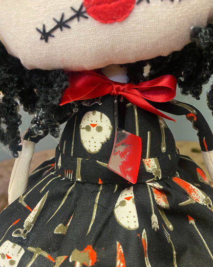 Hockey Mask Horror Film Margo-Rose Gothic Collectable Oddity Doll