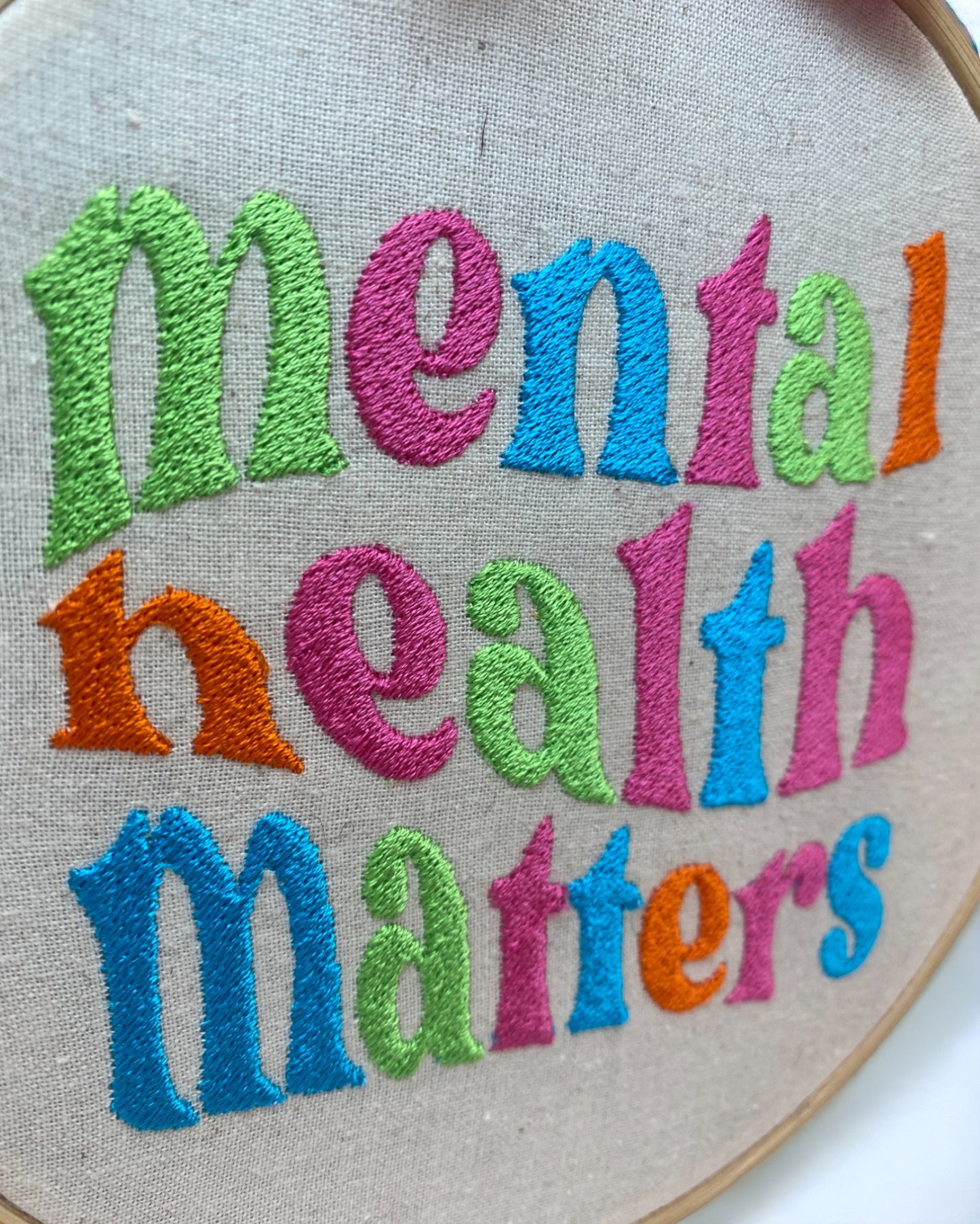 Mental Health Matters Embroidered Wall Art