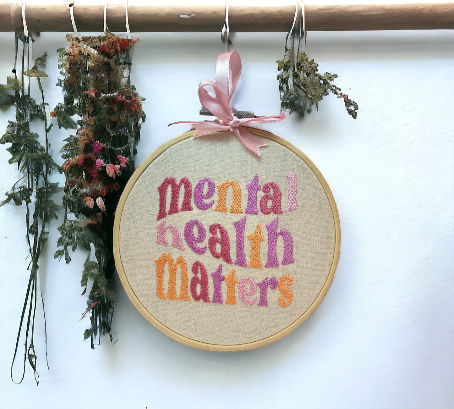 Mental Health Matters Embroidered Wall Art