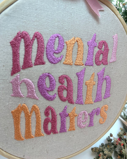 Mental Health Matters Embroidered Wall Art