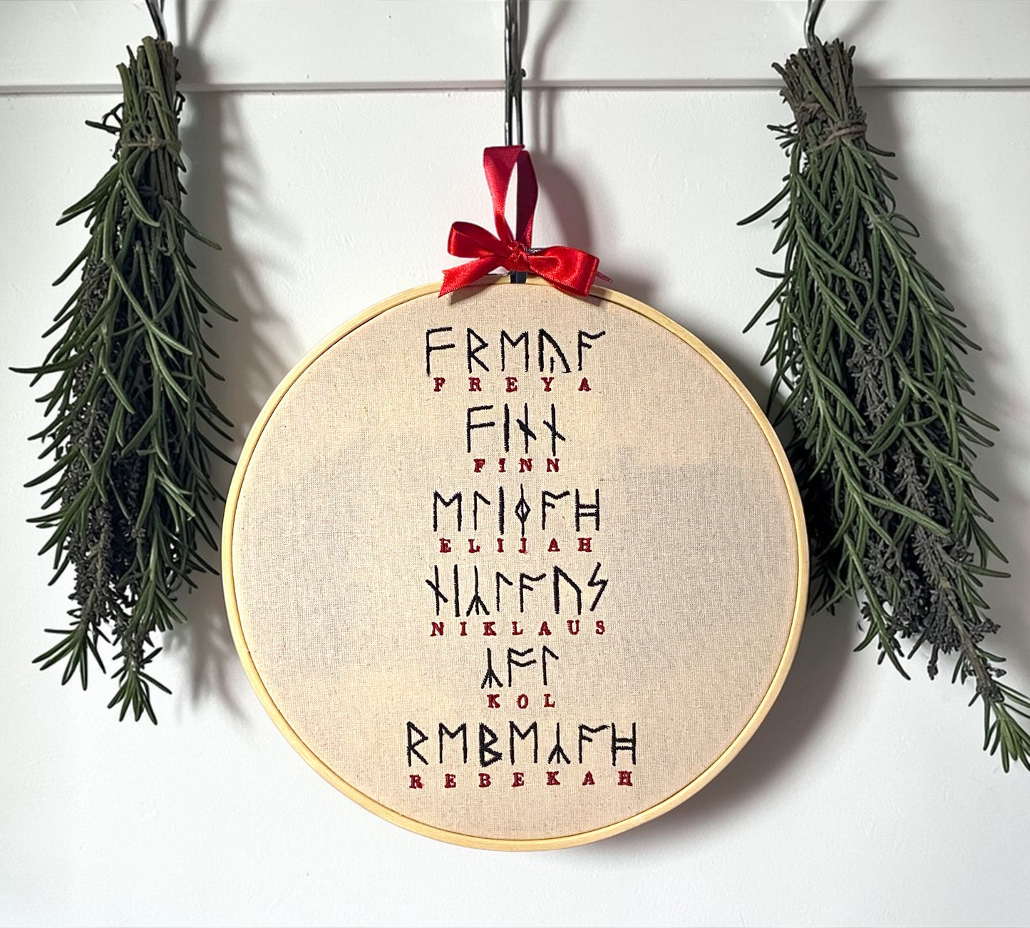 Viking Rune Mikaelson Family Embroidered Wall Art