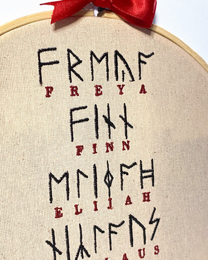Viking Rune Mikaelson Family Embroidered Wall Art