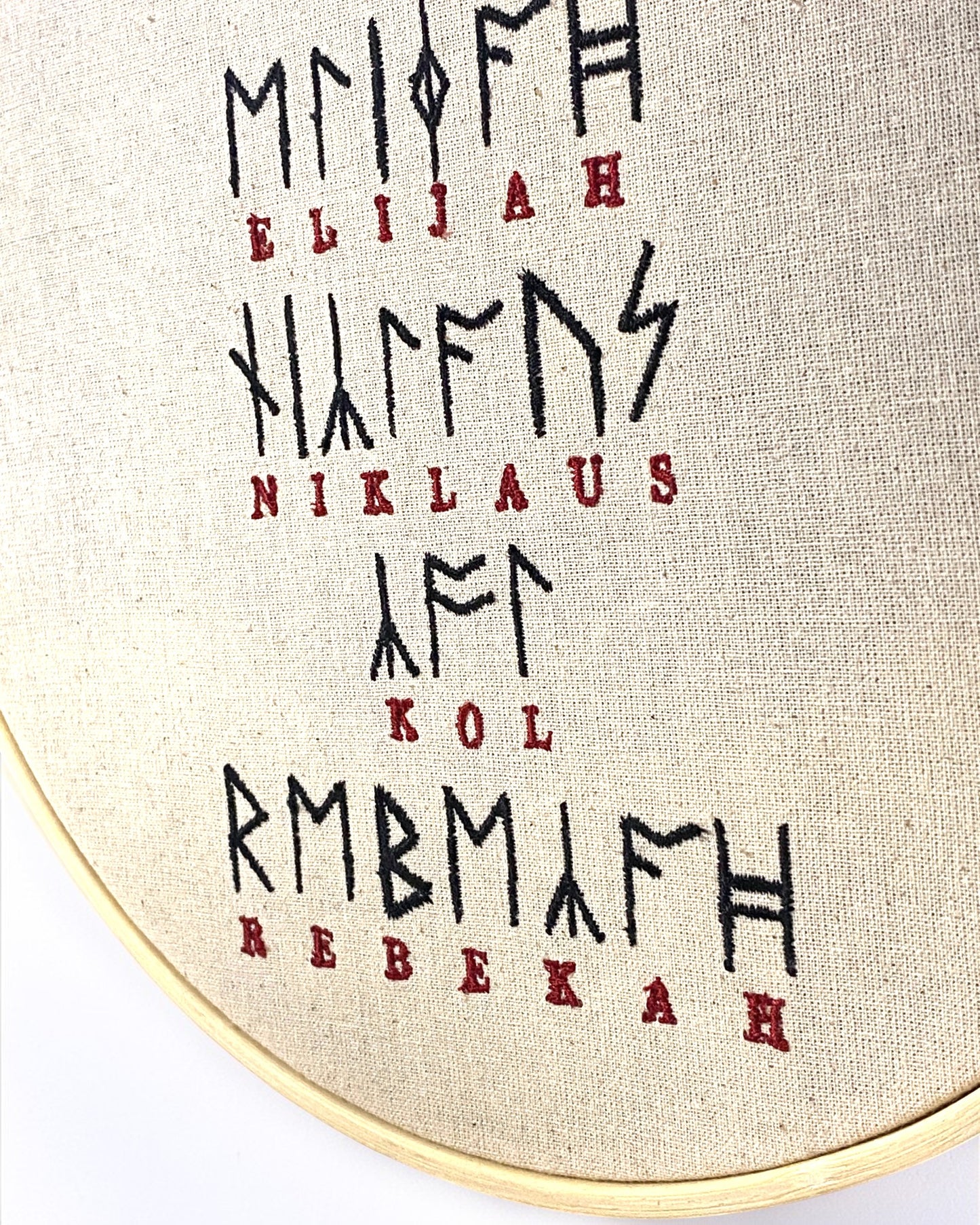 Viking Rune Mikaelson Family Embroidered Wall Art