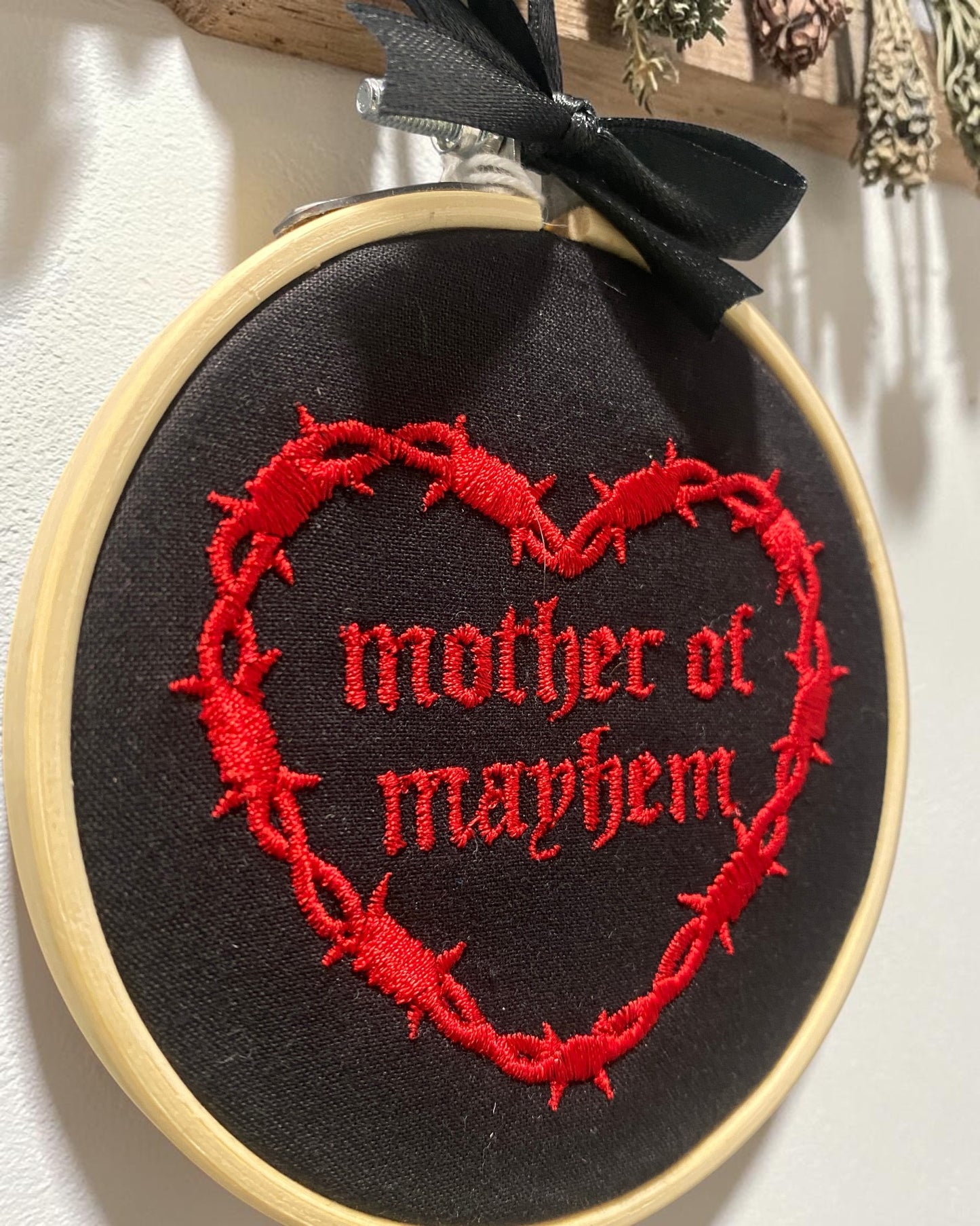 Mother of Mayhem Embroidered Wall Art