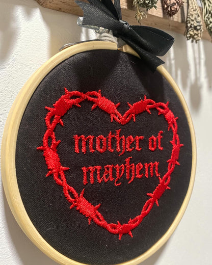 Mother of Mayhem Embroidered Wall Art