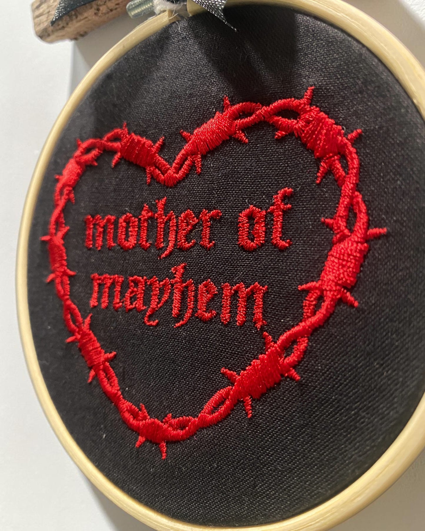Mother of Mayhem Embroidered Wall Art