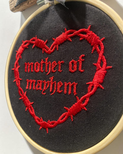 Mother of Mayhem Embroidered Wall Art