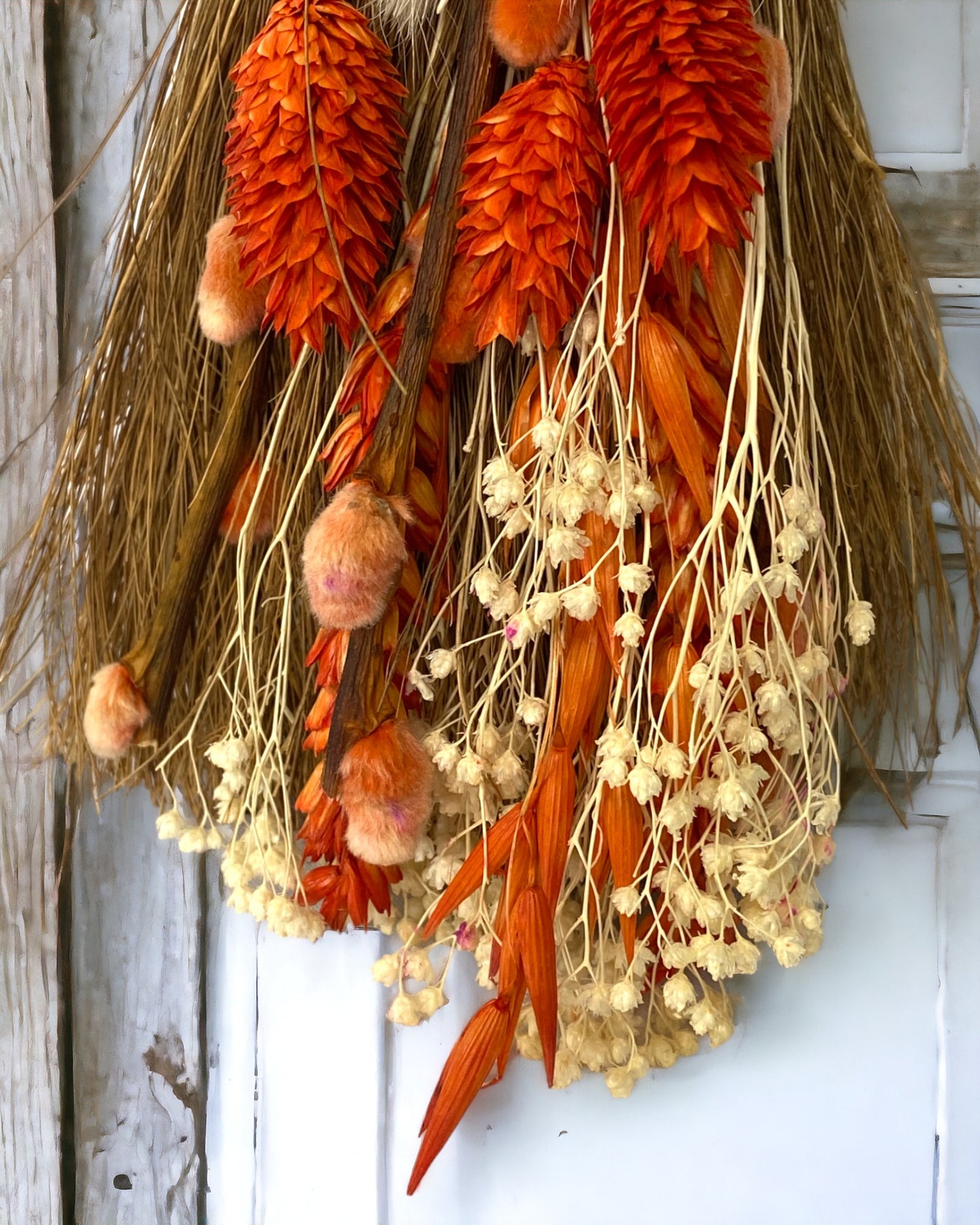 Besom Broom with Snow Quartz and Dried Flowers