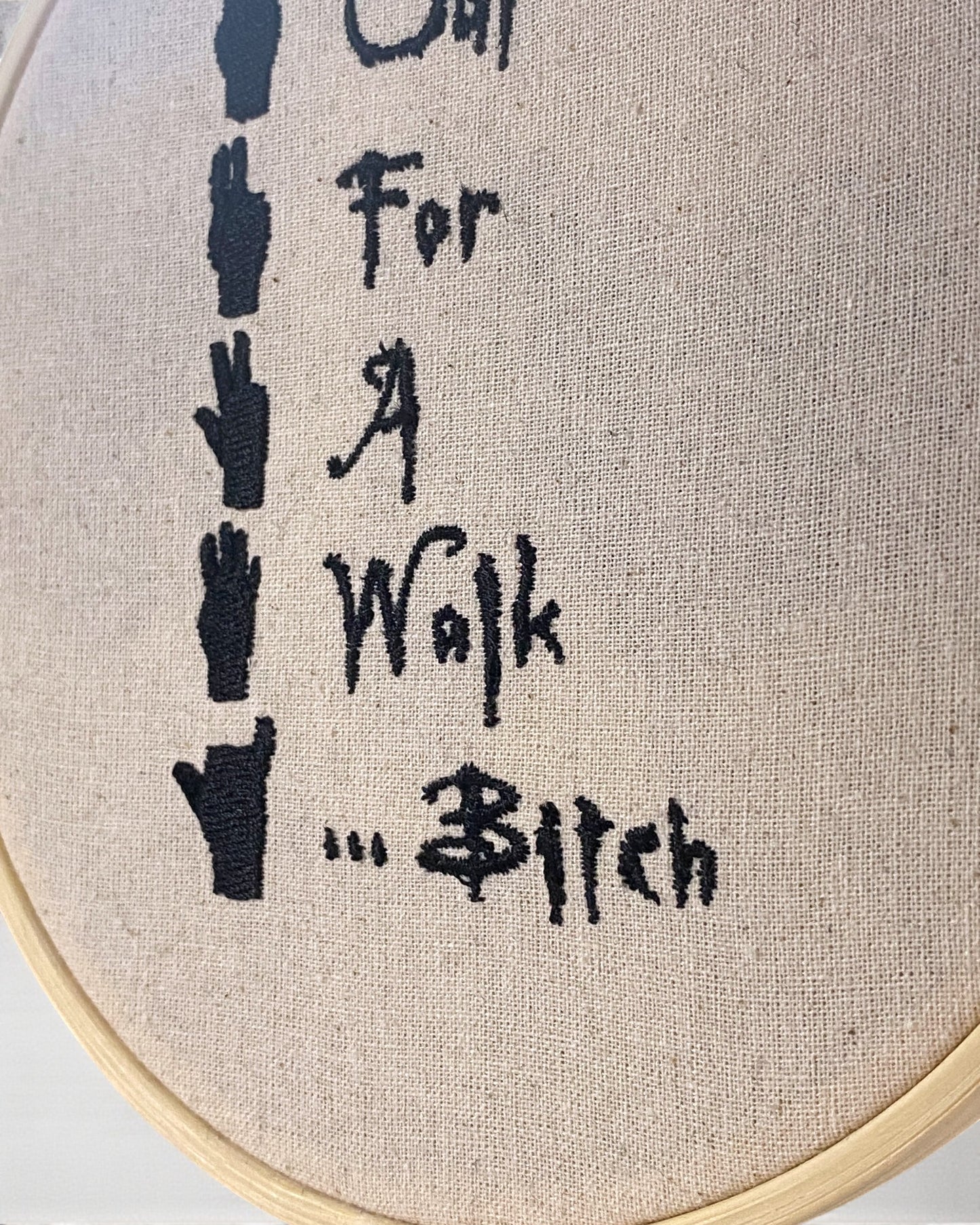 Out For A Walk Vampire Embroidered Wall Art