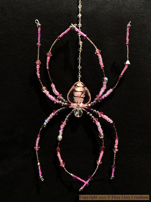 Crystal Christmas Tree Spider in Pinks