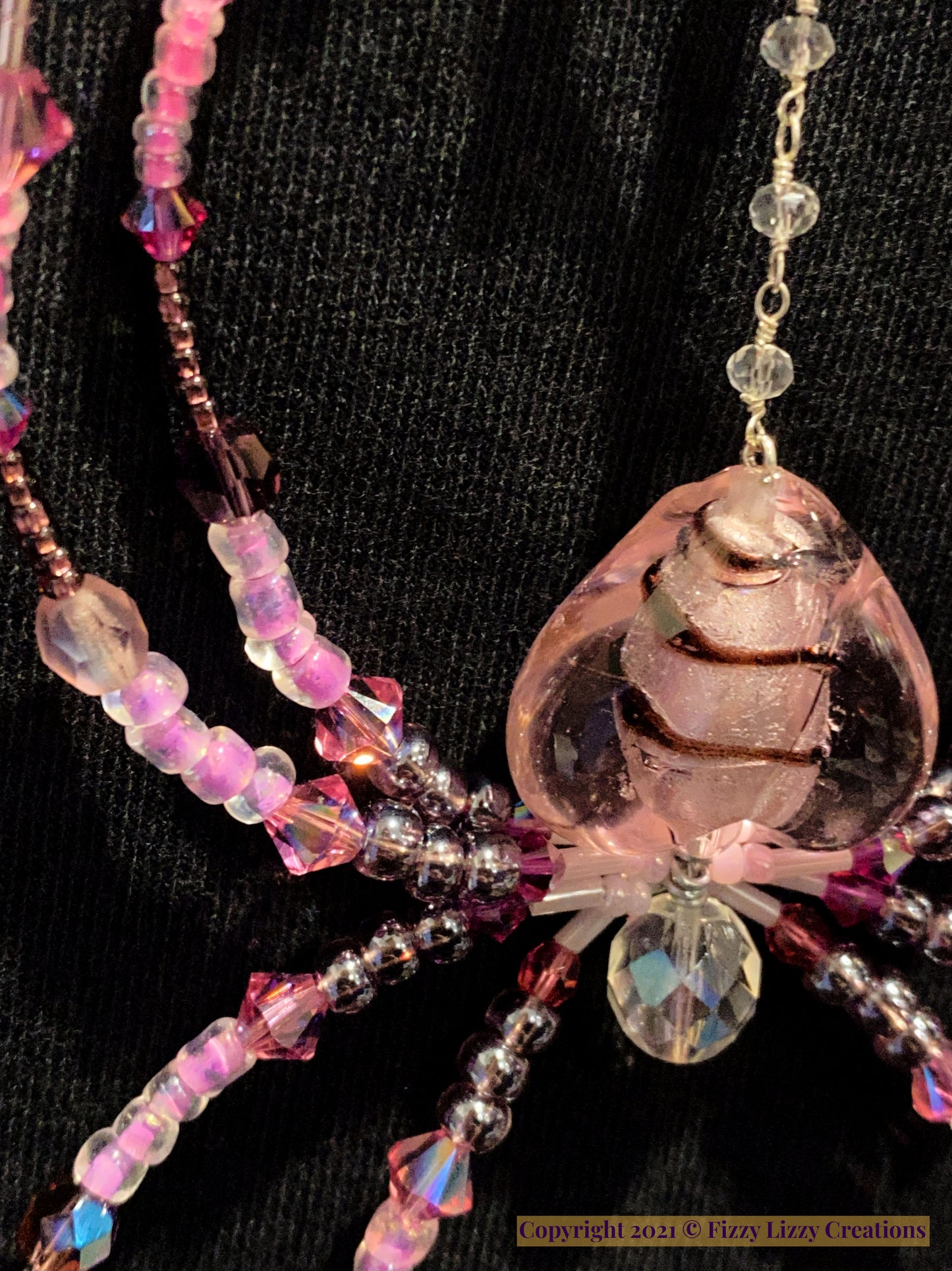 Crystal Christmas Tree Spider in Pinks