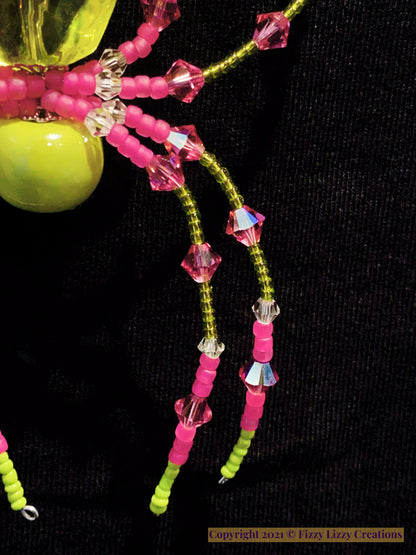 Crystal Christmas Tree Spider in Green and Pink