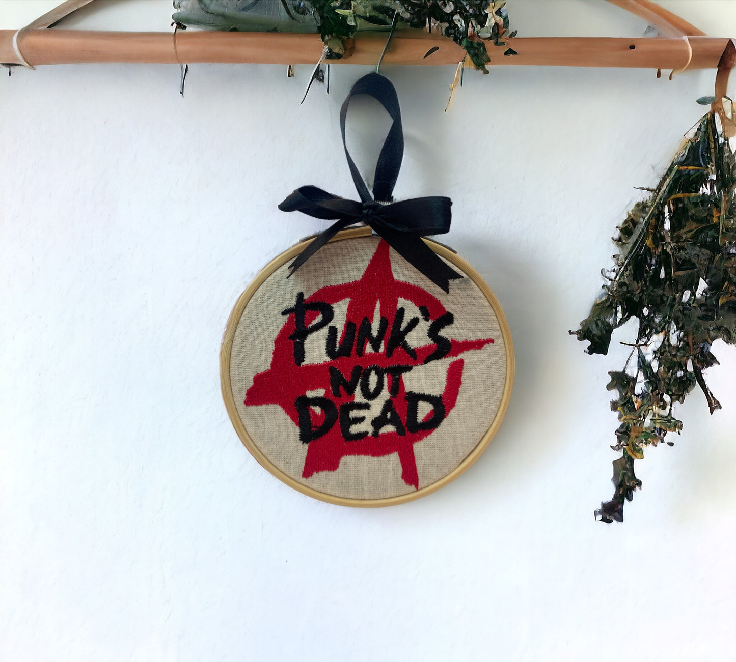 Punk's not Dead Embroidered Wall Art