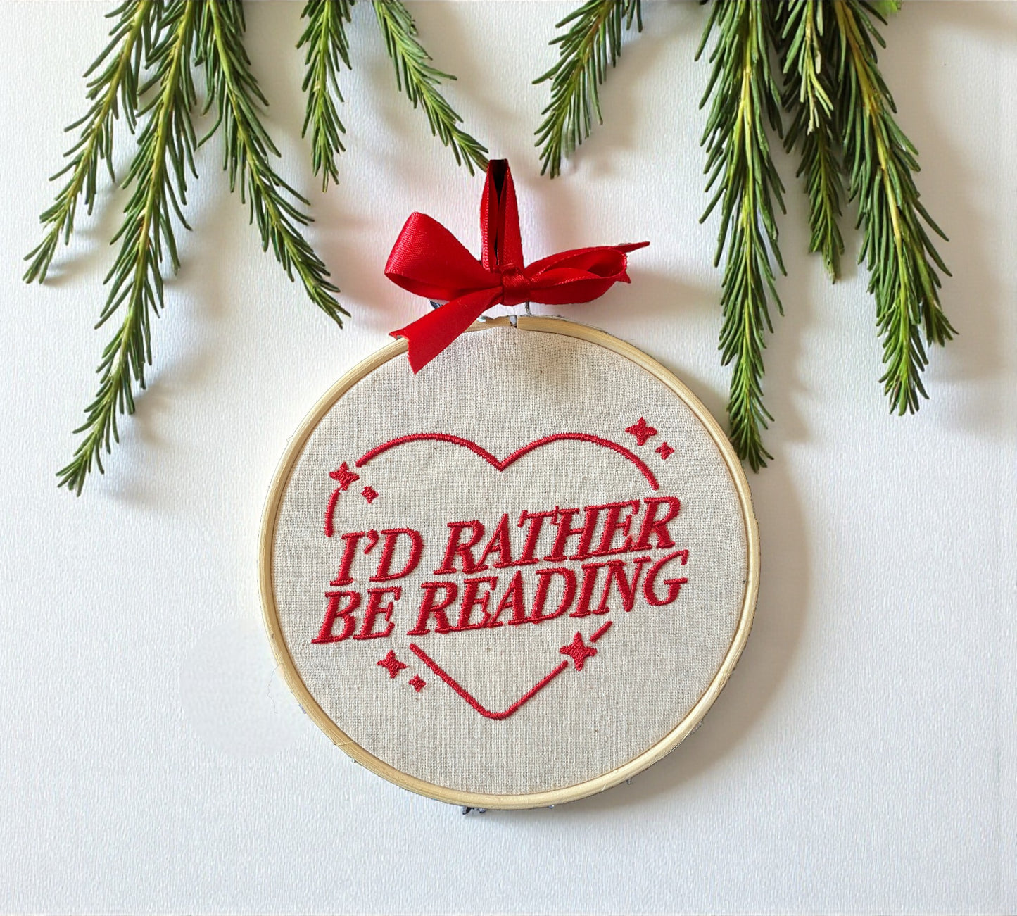 I'd Rather Be Reading Embroidered Wall Art