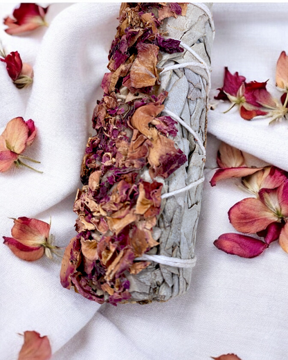 White Sage and Castille Rose Smudge Cleansing Sticks