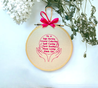 Witchcraft Loving Kinda Girl Embroidered Wall Art