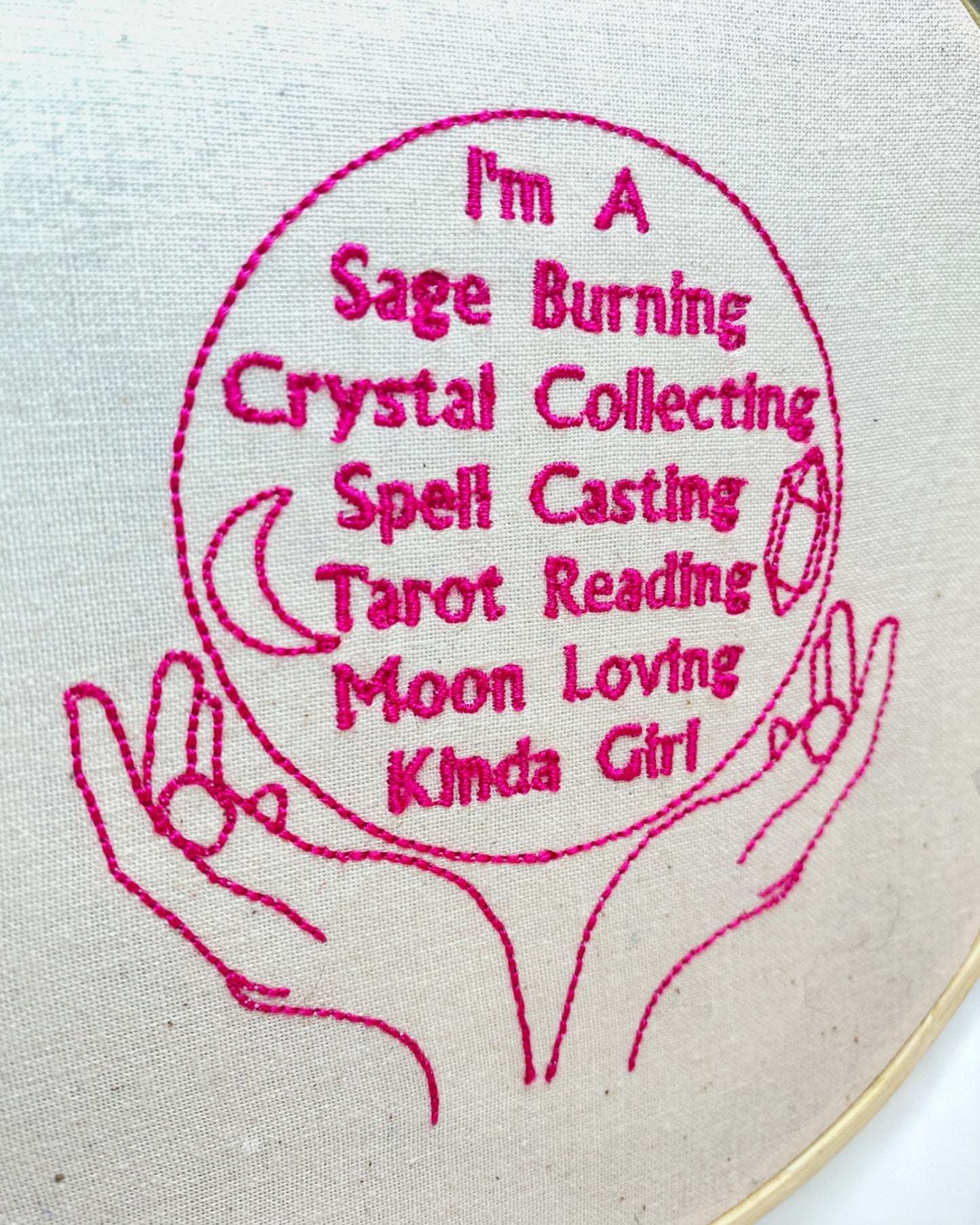 Witchcraft Loving Kinda Girl Embroidered Wall Art