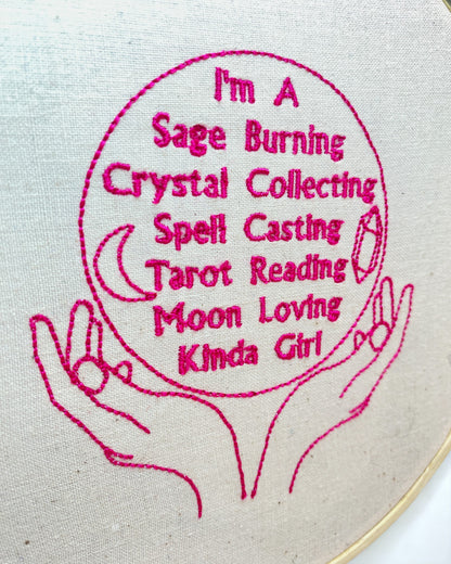 Witchcraft Loving Kinda Girl Embroidered Wall Art