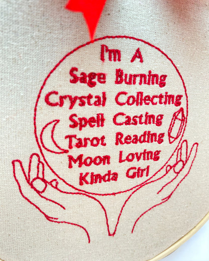 Witchcraft Loving Kinda Girl Embroidered Wall Art