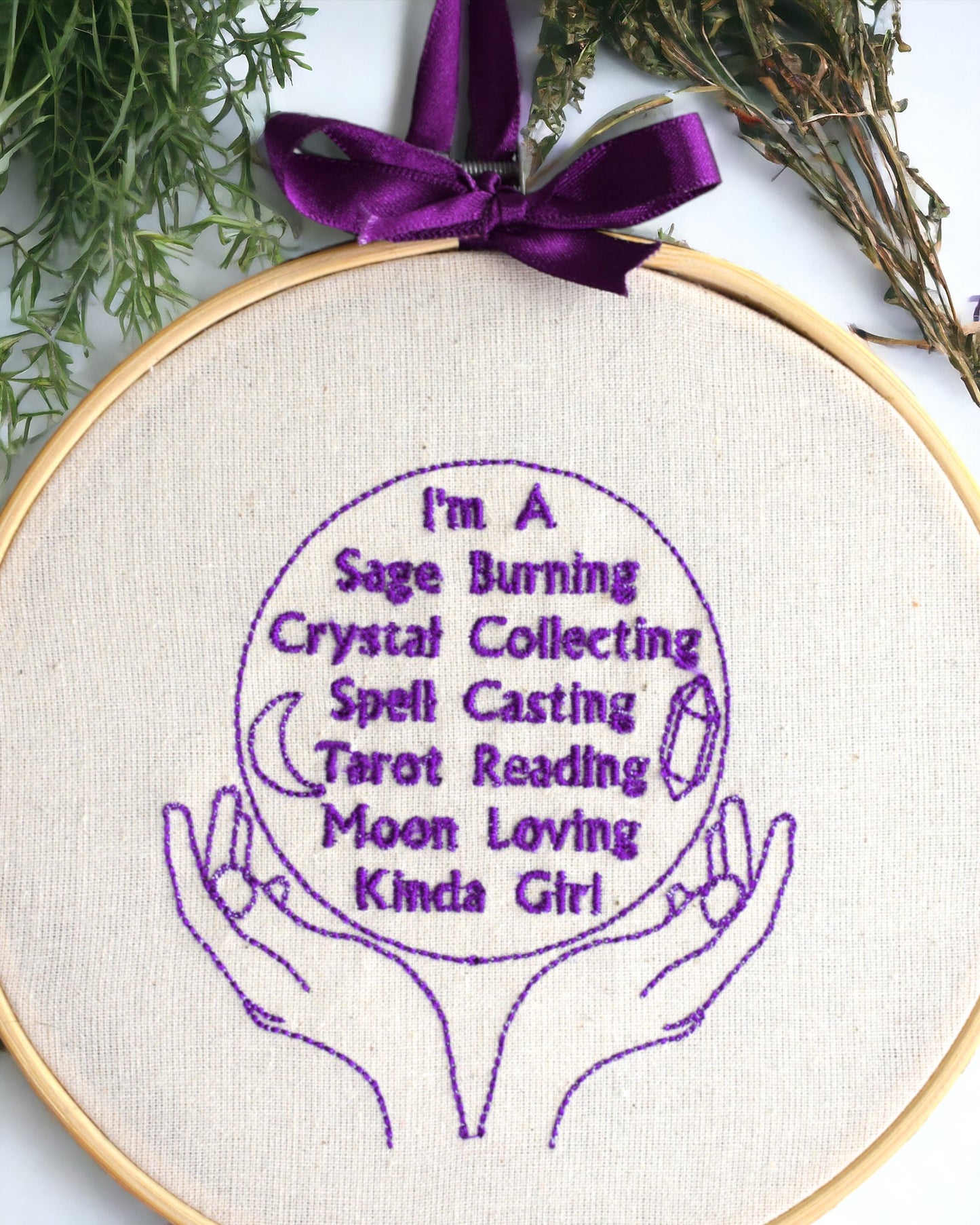 Witchcraft Loving Kinda Girl Embroidered Wall Art