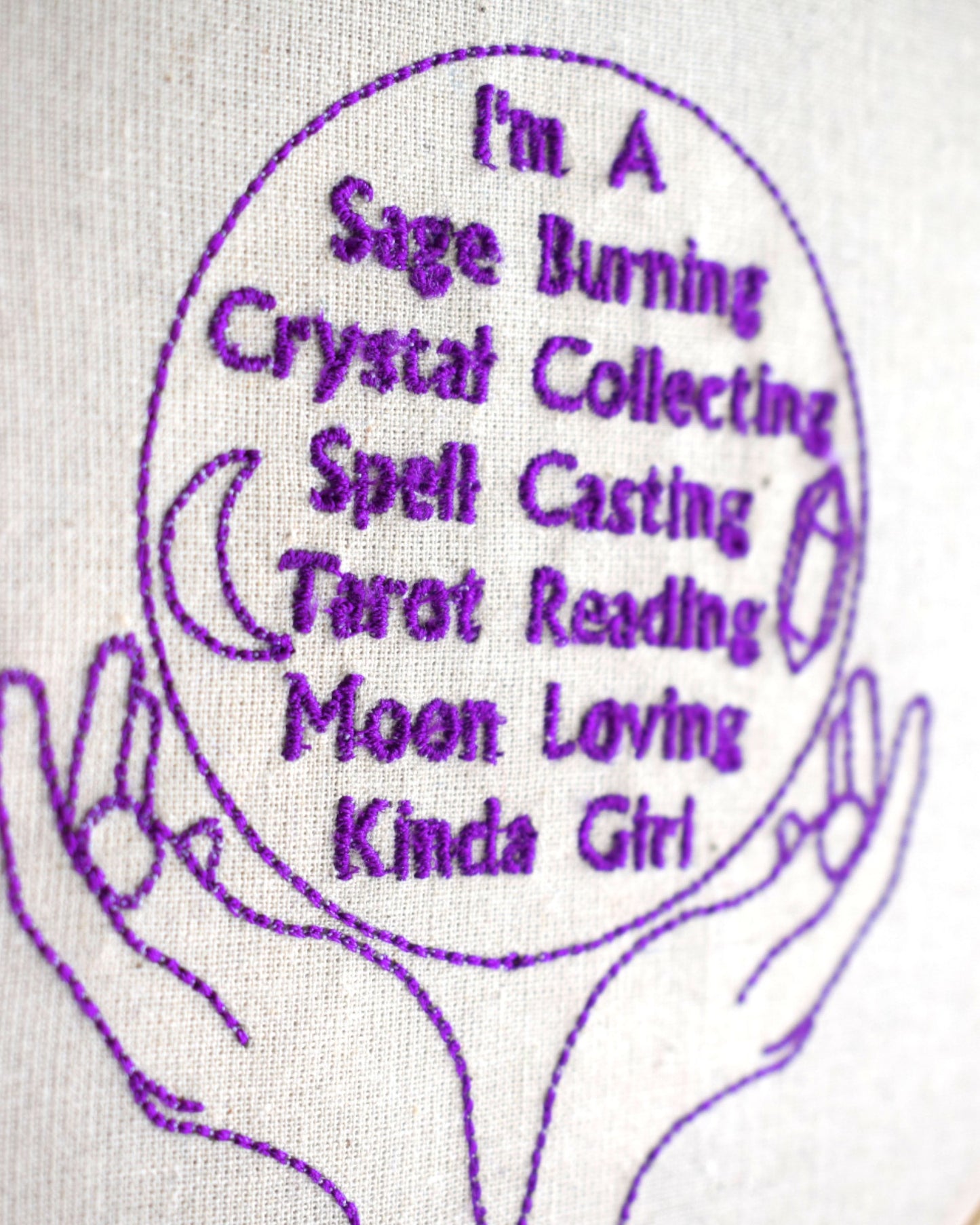 Witchcraft Loving Kinda Girl Embroidered Wall Art