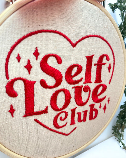 Self Love Club Embroidered Wall Art