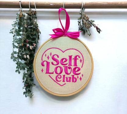 Self Love Club Embroidered Wall Art